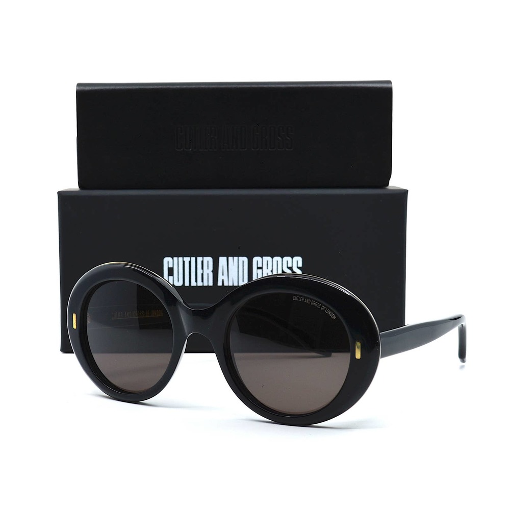 CUTLER&GROSS OF LONDON CG1327S 001 BLACK BROWN AUTHENTIC SUNGLASSES - Picture 1 of 13